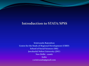 Introduction to STATA/SPSS