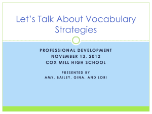Let`s Talk About Vocabulary Strategies presentation