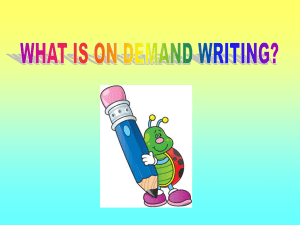 What Is On Demand Writing - Bowling Green Independent Schools