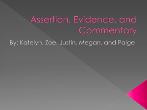 Assertion Evidence and Commentary