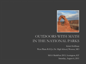 Outdoors with Mathematics in the National Parks