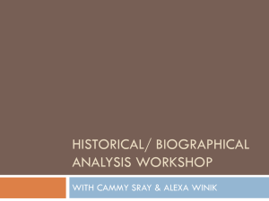 How to Write the Historical/Biographical Analysis