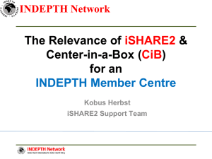 The Relevance of iSHARE2 and the Centre-in-a