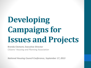Developing Campaigns for Issues and Projects