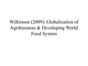 Globalization of Agribusiness & Developing World Food System