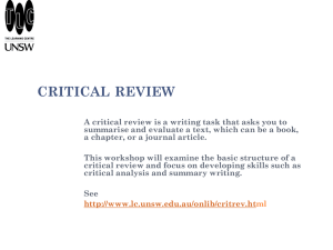 critical review pg day2012