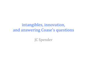 intangibles, innovation and answering Coase*s