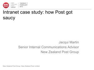 February 2012: NZ Post Intranet Case Study