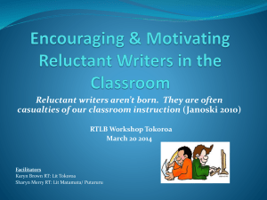 Encouraging Motivating Reluctant Writers in the