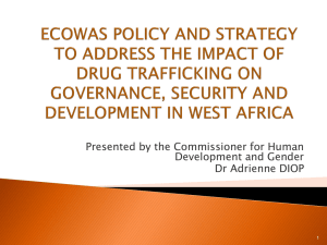 Policy Strategy on the Impact of Drug Trafficking in West Africa.