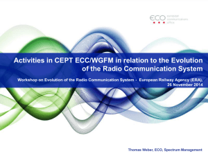 Activities in CEPT ECC/WGFM in relation to the Evolution of the