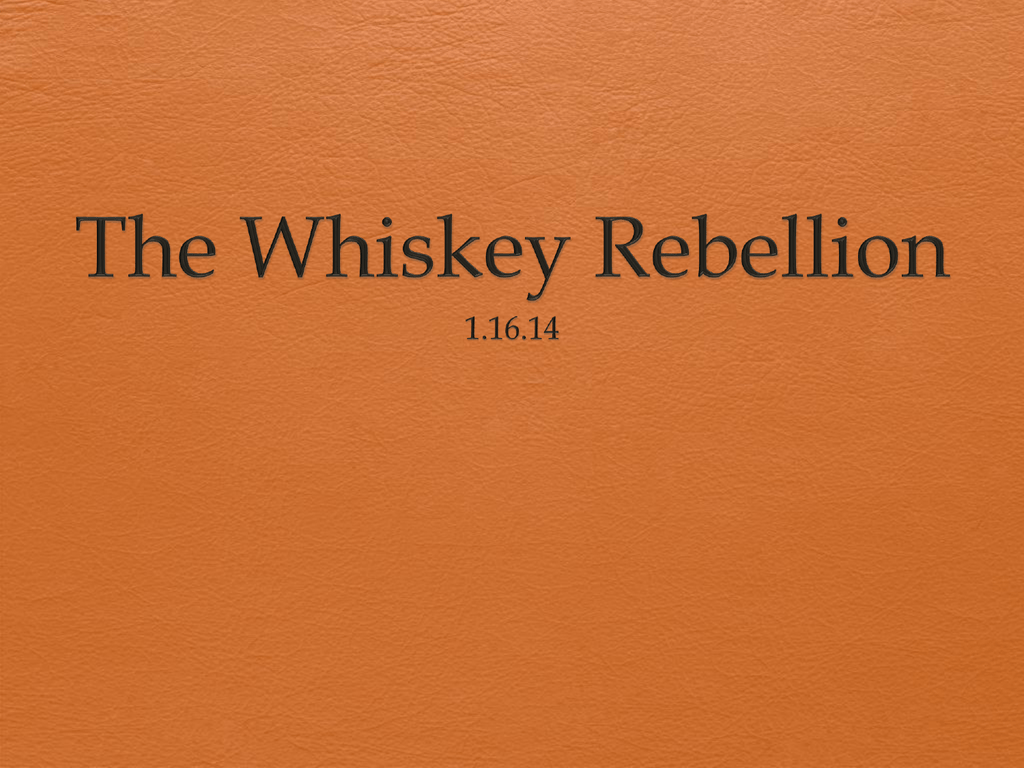 Thesis statement for the whiskey rebellion