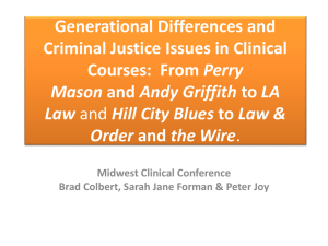 Generational Differences and Criminal Justice Issues in Clinical