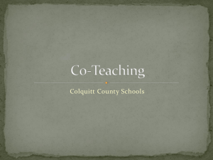 Co-Teaching - Colquitt County Schools