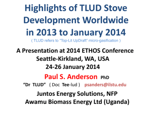 Highlights of TLUD Stove Development Worldwide in 2013