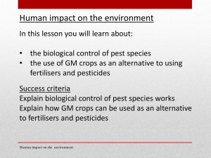 The biological control of pest species
