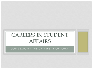 Career in Student Affairs - Jon Sexton