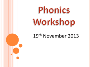 Phonics Workshop - Lyndhurst Primary School