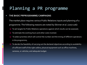 6 - Planning a PR programme