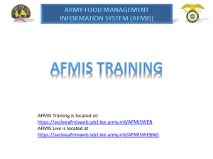 AFMIS Training - Minnesota National Guard