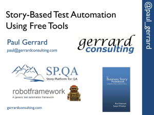 Story Based Test Automation with Free Tools