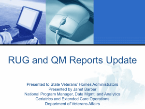 Qm reports - National Association of State Veterans Homes