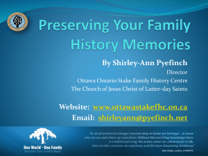 Preserving Your Family History Memories - 2011