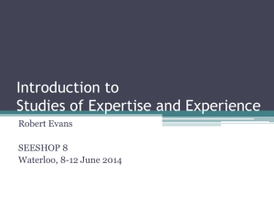 Studies of Expertise and Experience