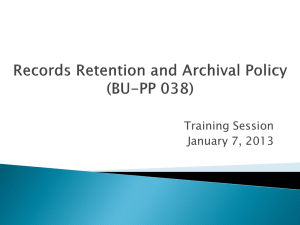 Records Retention and Archival Policy (BU-PP 038)