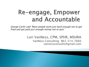 Employees, Re-engage, Empower and Accountability
