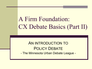CX Debate Intro Part II - Minnesota Urban Debate League