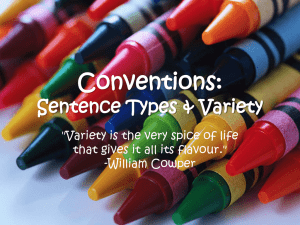 Sentence Types and Variety