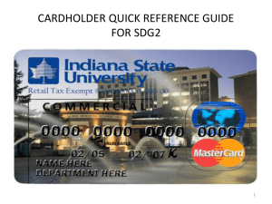 Cardholder Quick Reference Guide for SDG2