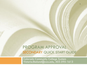 Secondary - Colorado State Plan CTE