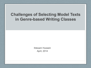 Challenges of Selecting Model Texts in Genre
