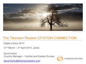 David Horký, Thomson Reuters – Citation connection DH