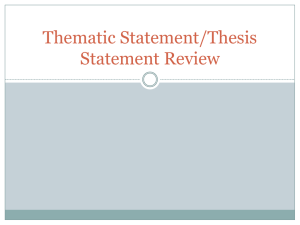 Thematic Statement/Thesis PowerPoint
