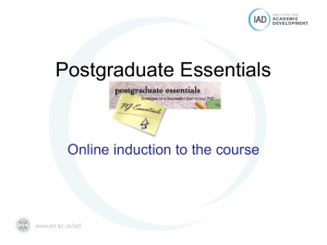 Postgraduate Essentials - University of Edinburgh
