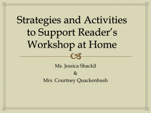 Reader*s Workshop: Ways to support your child at home