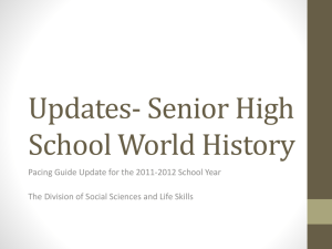 Updates- Senior High School World History