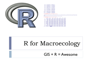R for Macroecology Lecture 4