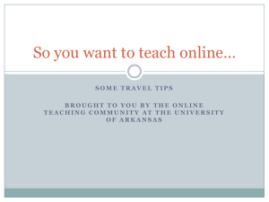 So you want to teach online* - Global Campus