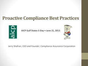 Self Audits / Proactive Compliance Best Practices
