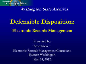 Electronic Records: Defensible Disposition