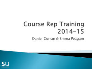 Course Rep Training 2014-15