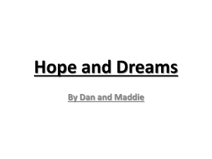 Theme – Hope and Dreams