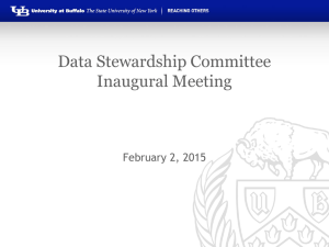 Data Stewardship Committee Inaugural Meeting