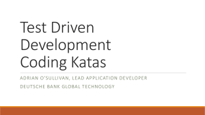 Test Driven Development Coding Kata