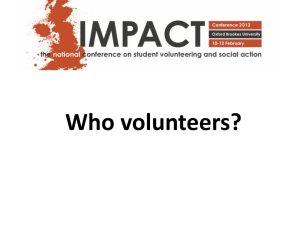 Who volunteers? - The Impact Network