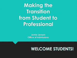 Making the transition from Student to professional